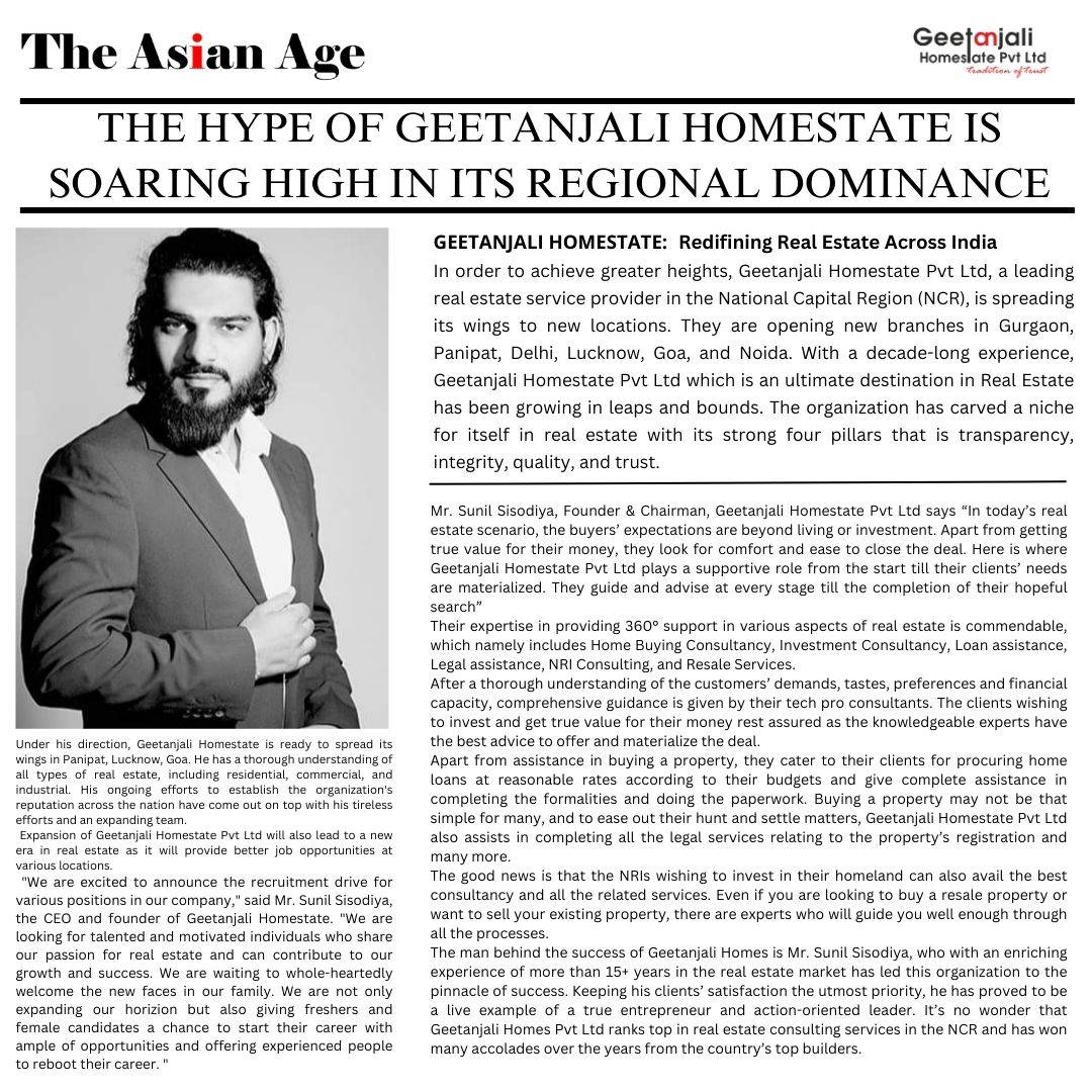 The Hype of Geetanjali Homestate is Soaring High in its Regional Dominance